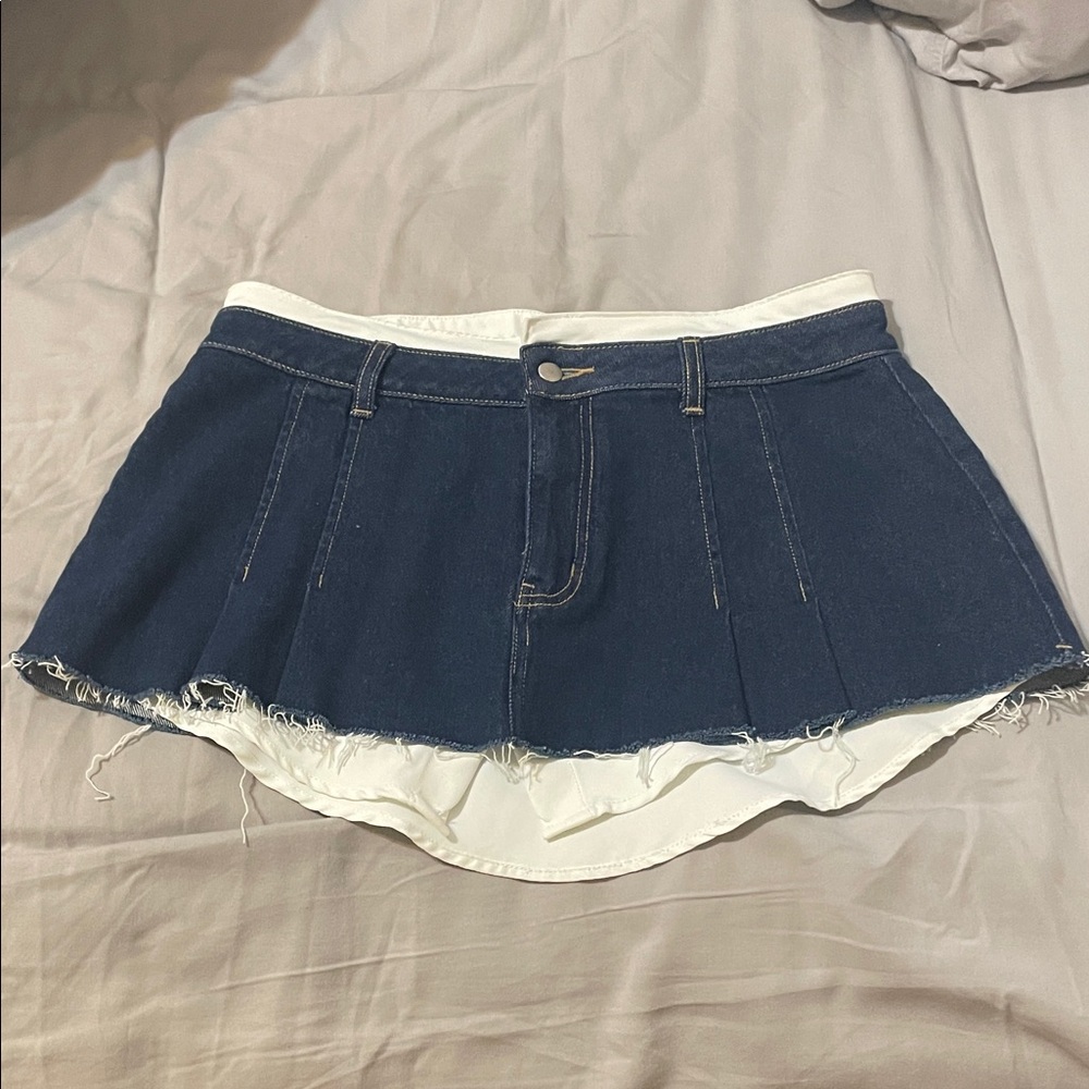BDG Blue Denim Skirt with White Lining